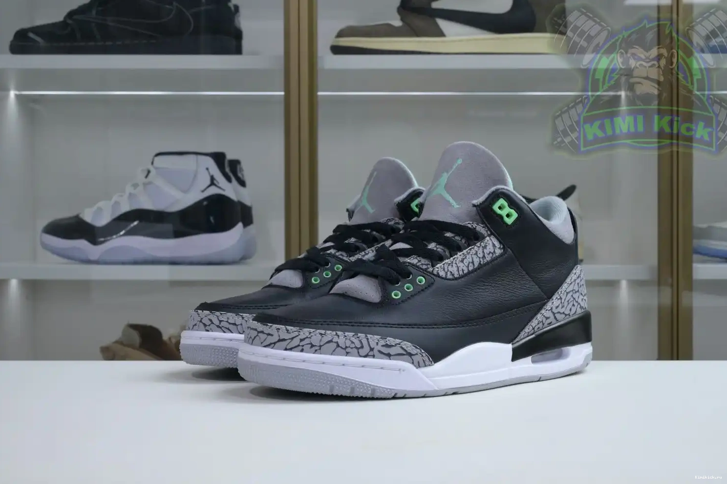 Kimikick Jordan Air 3 Green Glow 0514